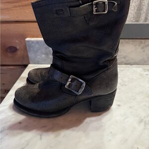 Frye boots. Size:7B . Used. Worn Heels. Charcoal gray.